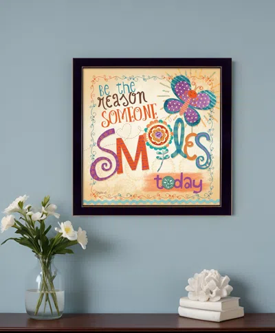 Homezia Be The Reason Someone Smiles Black Framed Print Wall Art