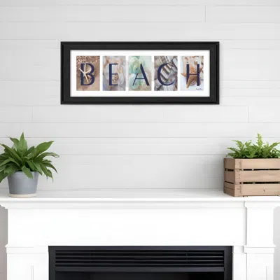 Homezia Beach 2 Black Framed Print Wall Art