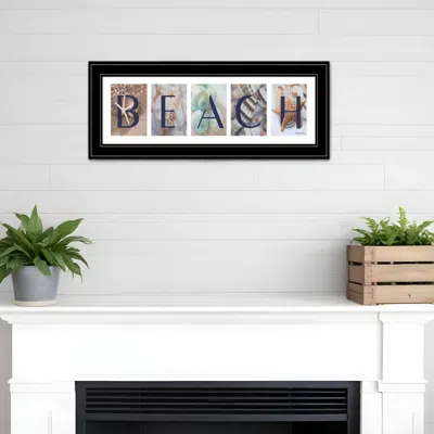 Homezia Beach 3 Black Framed Print Wall Art