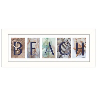 Homezia Beach 4 White Framed Print Wall Art
