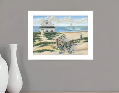Homezia Beach Cottage Ii 1 White Framed Print Wall Art