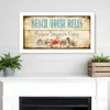 Homezia Beach House Rules White Framed Print Wall Art