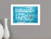 Homezia Beach Life 2 White Picture Frame Print Wall Art