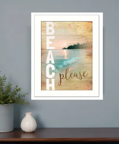 Homezia Beach Please 3 White Framed Print Wall Art