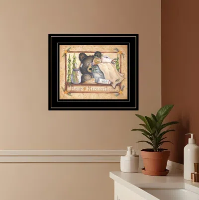 Homezia Bear Necessities Getting Ready Black Framed Print Wall Art In Multi