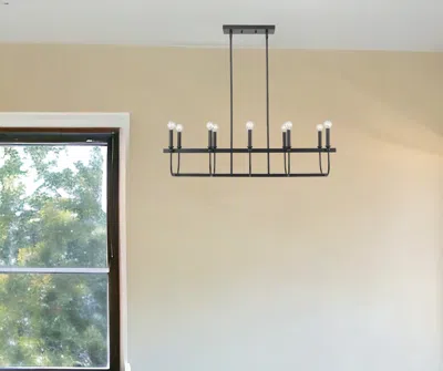 Homezia Beckett 10-light Matte Black Island Pendant
