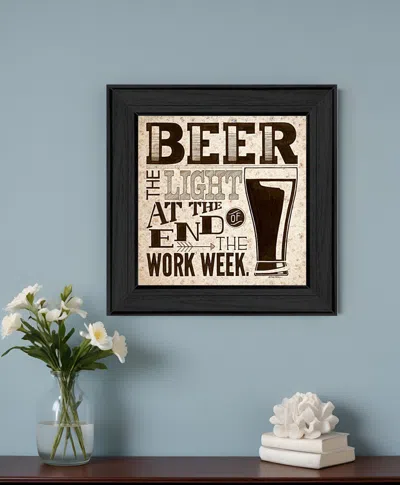 Homezia Beer Work Week Black Framed Print Wall Art