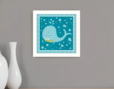 Homezia Beetle And Bob Baby Whale White Framed Print Wall Art