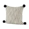 Homezia Beige And Midnight Pom Pom Square Accent Pillow Cover