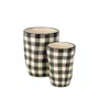 HOMEZIA BEIGE SET OF SIX DOLOMITE 1.66234 OUNCE ROUND POT PLANTER