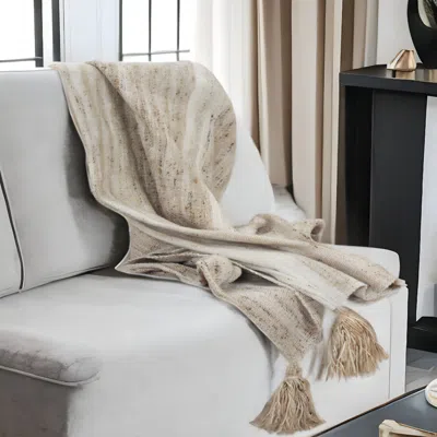 Homezia Beige Woven 100% Poly Pet Throw Blanket In Neutral