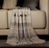 Homezia Beige Woven Wool Solid Color Reversable Throw