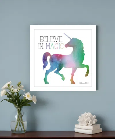 Homezia Believe In Magic Unicorn White Framed Print Wall Art