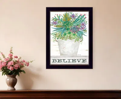 Homezia Believe Succulents 1 Black Framed Print Wall Art