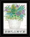 Homezia Believe Succulents 3 Black Framed Print Wall Art