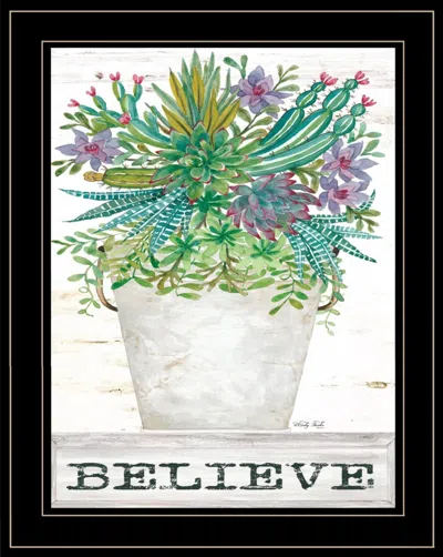 Homezia Believe Succulents 3 Black Framed Print Wall Art