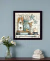 Homezia Birdhouse On Books 1 Black Framed Print Wall Art