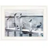 Homezia Birds On A Pier 2 White Framed Print Kitchen Wall Art