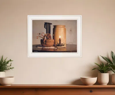 Homezia Bittersweet Basket 1 White Framed Print Wall Art
