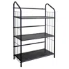 Homezia Black 3 Shelf Metal Standing Book Shelf