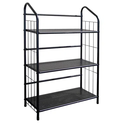 Homezia Black 3 Shelf Metal Standing Book Shelf
