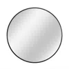 Homezia Black Aluminum Frame Round Mirror