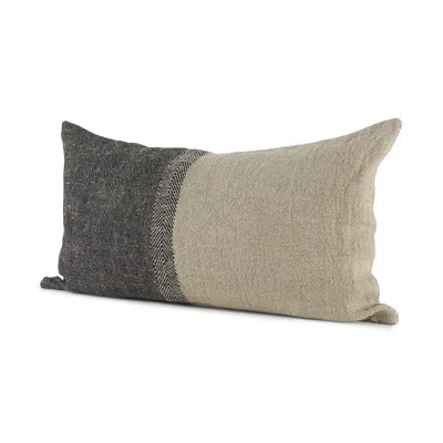 Homezia Black And Gray Two Tone Lumbar Pillow Cover