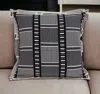 Homezia Black And White Abstract Stripes Throw Pillow