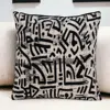 Homezia Black And White Abstract Velvet Throw Pillow