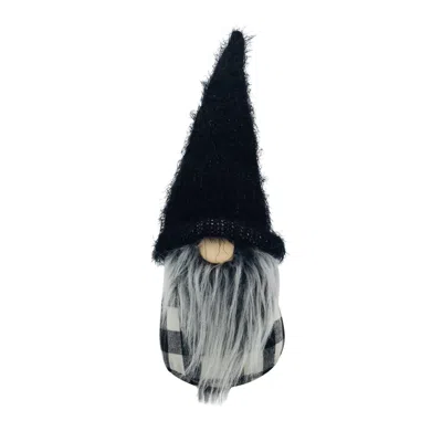 Homezia Black And White Buffalo Check Groovy Gnome