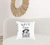 Homezia Black And White Live Love Bark Modern Throw Pillow