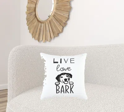 Homezia Black And White Live Love Bark Modern Throw Pillow