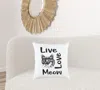 Homezia Black And White Live Love Meow Throw Pillow