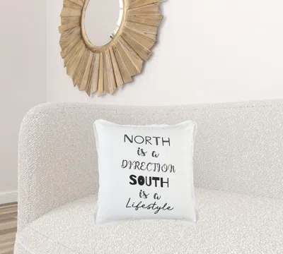 Homezia Black And White North South Font Play Throw Pillow
