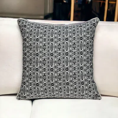 Homezia Black And White Vintage Design Throw Pillow In Gray