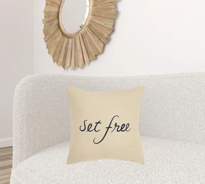 Homezia Black Beige Canvas Set Free Still Throw Pillow
