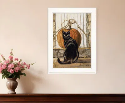 Homezia Black Cat 1 White Framed Print Wall Art