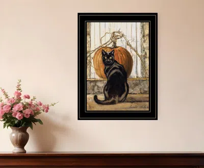 Homezia Black Cat 2 Black Framed Print Wall Art