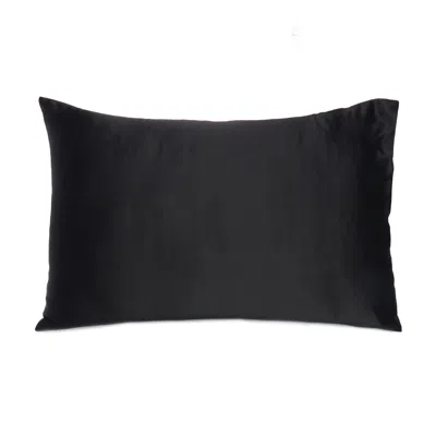 Homezia Black Dreamy Set Of 2 Silky Satin Standard Pillowcases