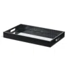 Homezia Black Faux Snakeskin Tray With Beveled Mirror In Multi