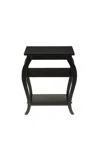Homezia Black Finish Bow Leg Square End Table