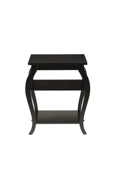 Homezia Black Finish Bow Leg Square End Table