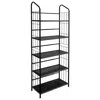 Homezia Black Five Shelf Metal Standing Book Shelf