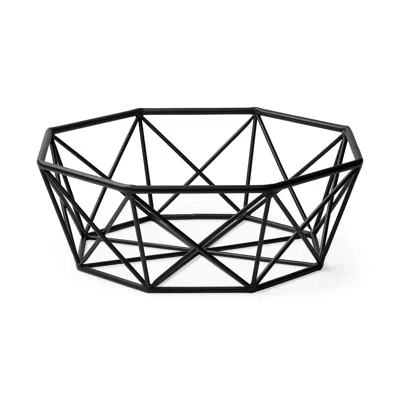 Homezia Black Geometric Metal Centerpiec Bowl