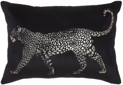 Homezia Black Leopard Lumbar Pillow In Animal Print
