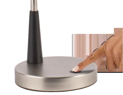 Homezia Black Matte And Silver Led Adjustable Desk Lamp In Gray