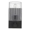 Homezia Black Metal And Textured Glass Wall Sconce