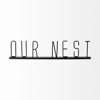 Homezia Black Metal Our Nest Sign