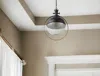 Homezia Black Metal Sphere Pendant Hanging Light