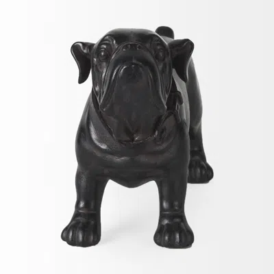 Homezia Black Resin Bulldog Sculpture